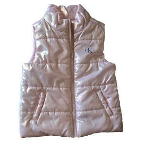 Calvin Klein Puffer Vest Pink Kids 3T Iridescent Excellent Condition